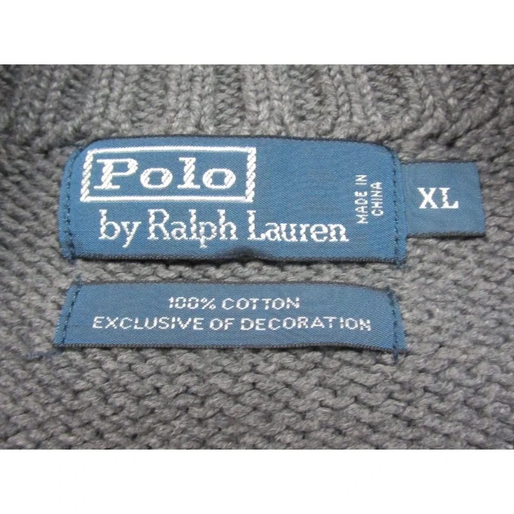 Vintage 90s POLO Ralph Lauren Cotton 1/4 Zip Sweater Men's (XL) Preppy Y2K
